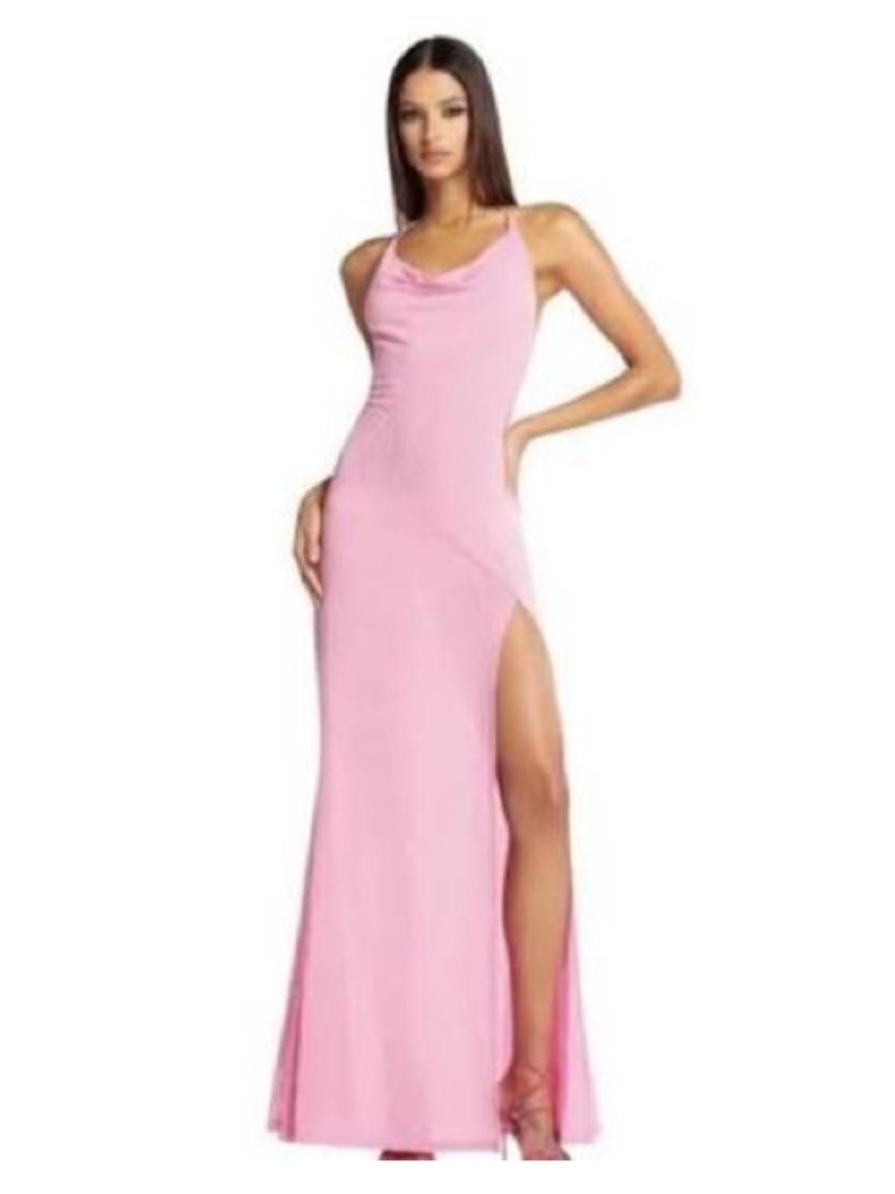 I.AM.Gia Naphtalia Burnout Mesh Slit Pink Maxi Dress Cocktail Small